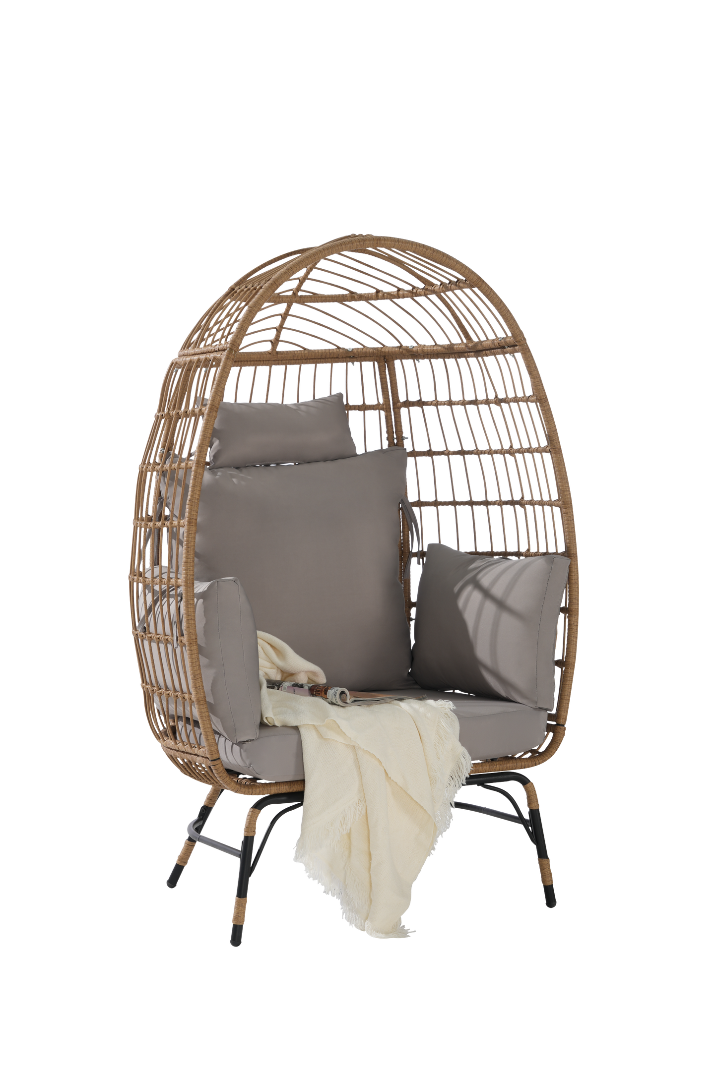 Wicker Egg Chair,Rattan Egg Chair Indoor Outdoor,Oversized Large Egg