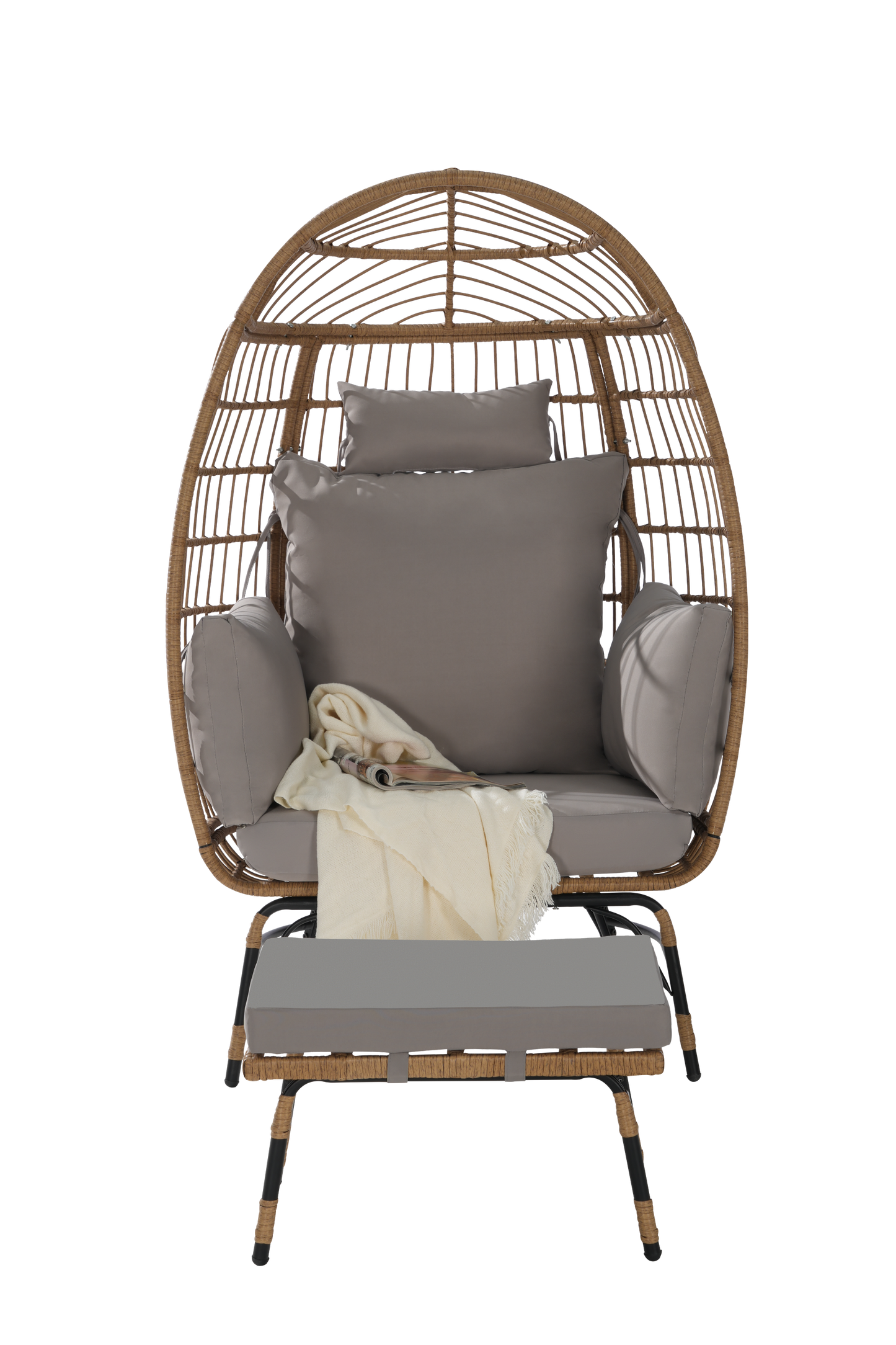 Wicker Egg Chair,Rattan Egg Chair Indoor Outdoor,Oversized Large Egg