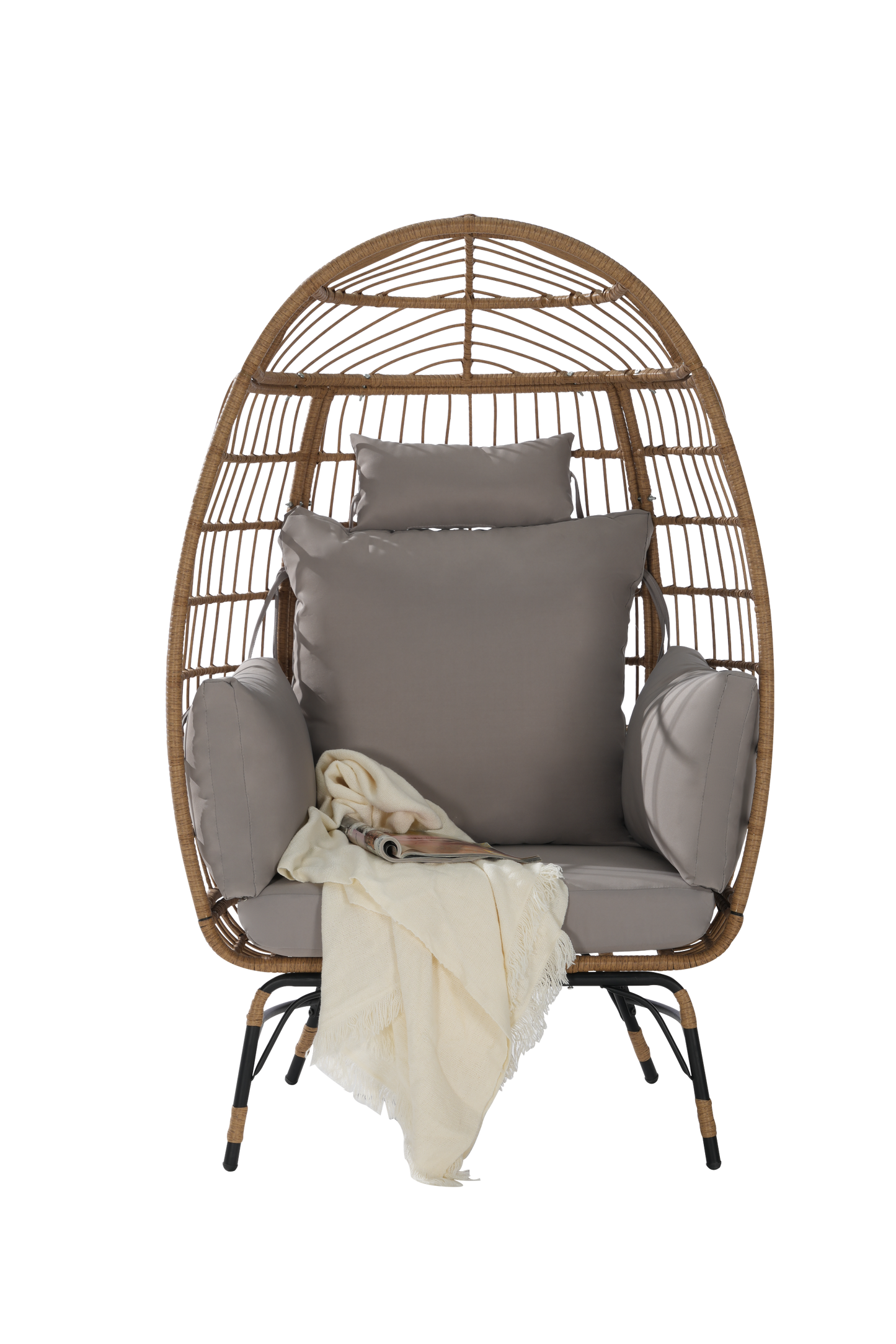 Wicker Egg Chair,Rattan Egg Chair Indoor Outdoor,Oversized Large Egg
