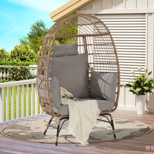 Wicker Egg Chair,Rattan Egg Chair Indoor Outdoor,Oversized Large Egg