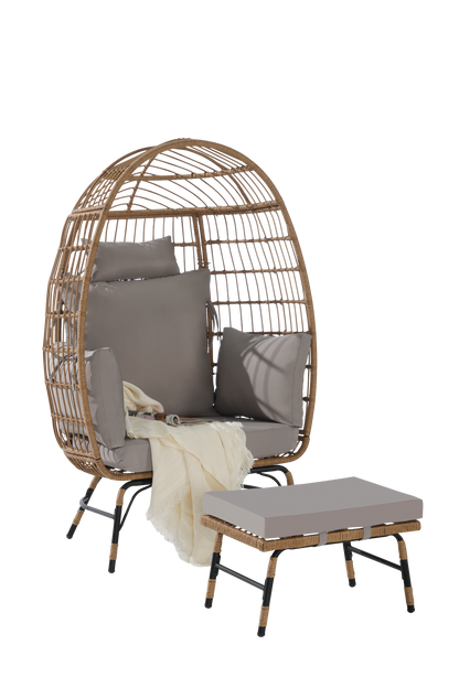 Wicker Egg Chair,Rattan Egg Chair Indoor Outdoor,Oversized Large Egg