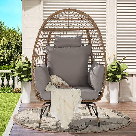 Wicker Egg Chair,Rattan Egg Chair Indoor Outdoor,Oversized Large Egg
