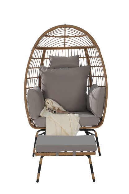 Wicker Egg Chair,Rattan Egg Chair Indoor Outdoor,Oversized Large Egg