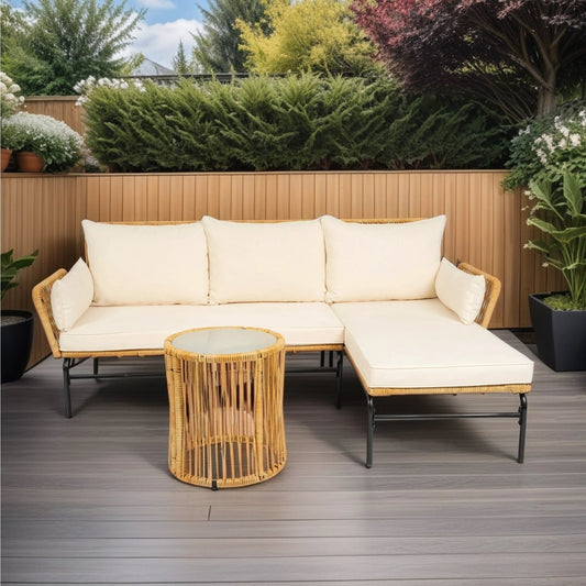 3 Pieces Outdoor Patio Wicker Furniture Sets Table and Chairs with