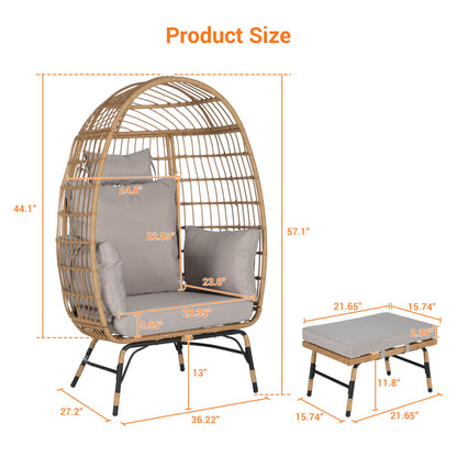 Wicker Egg Chair,Rattan Egg Chair Indoor Outdoor,Oversized Large Egg